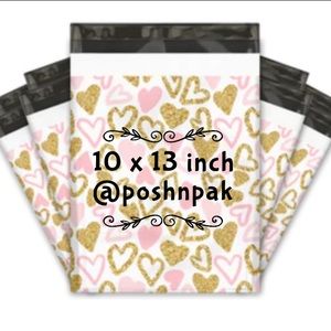 4 SETS LEFT💓 20 Pink + Gold Hearts poly mailers!💓